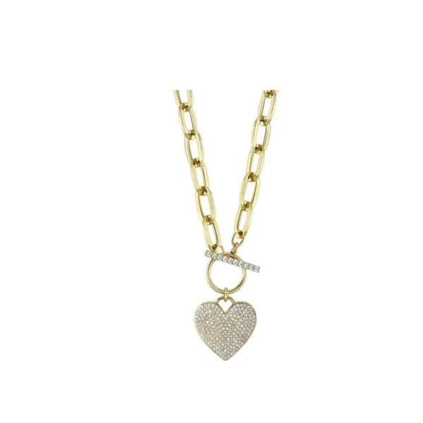 Cable Heart Toggle Necklce