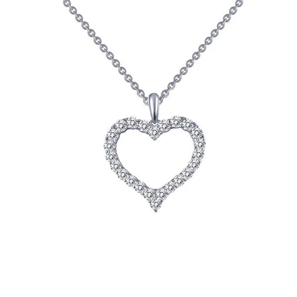 Silver heart necklace with simulated diamonds Van Adams Jewelers Snellville, GA