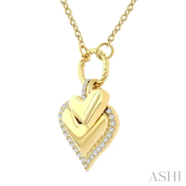 Heart Charm Diamond Fashion Pendant Image 2 Van Adams Jewelers Snellville, GA