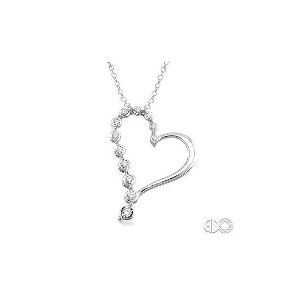 Silver Heart Shape Journey Diamond Fashion Pendant Van Adams Jewelers Snellville, GA
