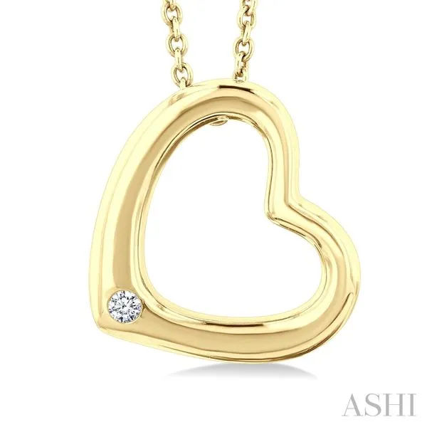 Gold Vermeil Heart Shape Diamond Fashion Pendant Image 3 Van Adams Jewelers Snellville, GA