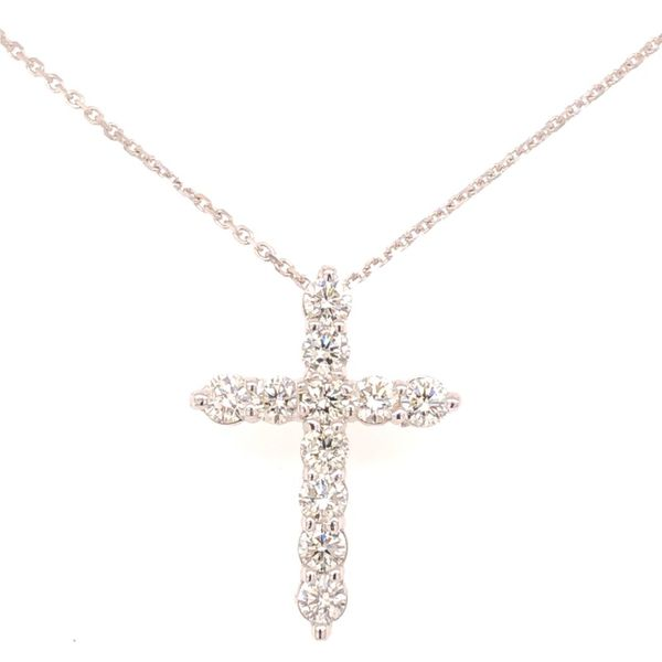 1 Carat White Gold Diamond Cross Necklace Van Adams Jewelers Snellville, GA