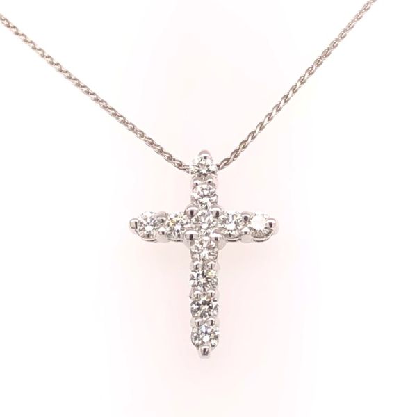 1/2 Carat White Gold Diamond Cross Necklace Van Adams Jewelers Snellville, GA