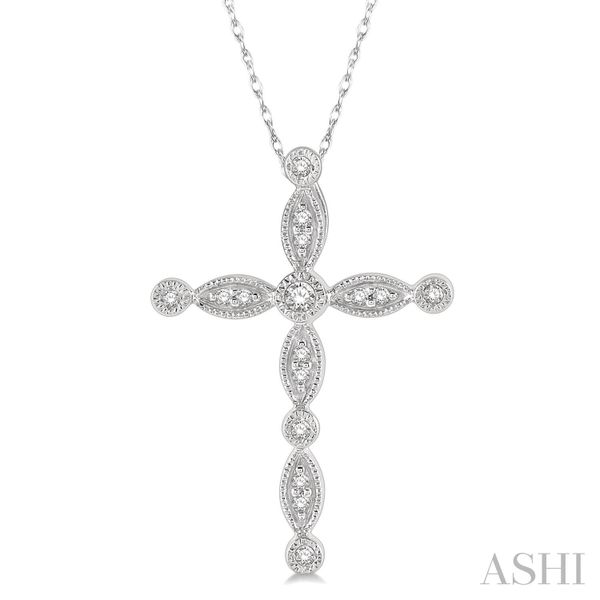 10K White Gold Diamond Cross Necklace Van Adams Jewelers Snellville, GA