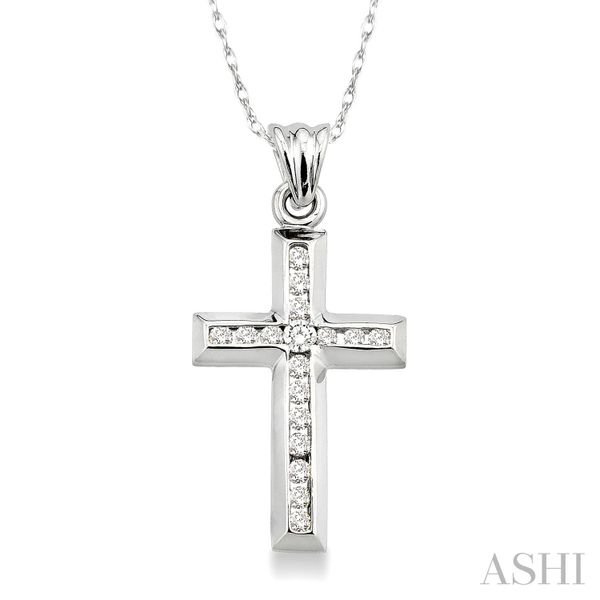 14K White Gold Diamond Cross Pendant Van Adams Jewelers Snellville, GA