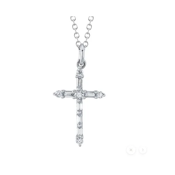 DIAMOND BAGUETTE CROSS NECKLACE Van Adams Jewelers Snellville, GA