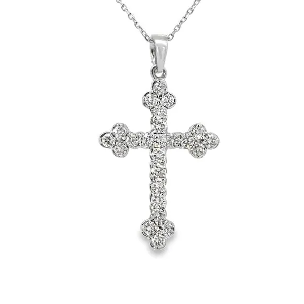 White 14 Karat Diamond Cross Necklace Van Adams Jewelers Snellville, GA