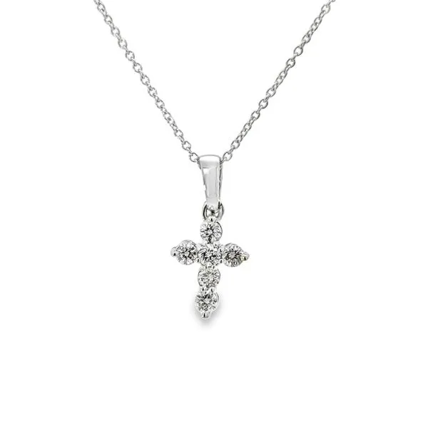 14KT WHITE DIAMOND CROSS NECKLACE Van Adams Jewelers Snellville, GA