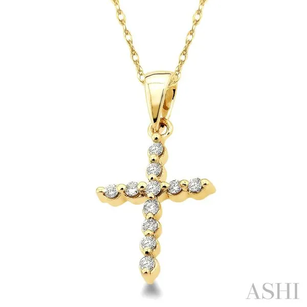 Cross Petite Diamond Pendant Image 2 Van Adams Jewelers Snellville, GA