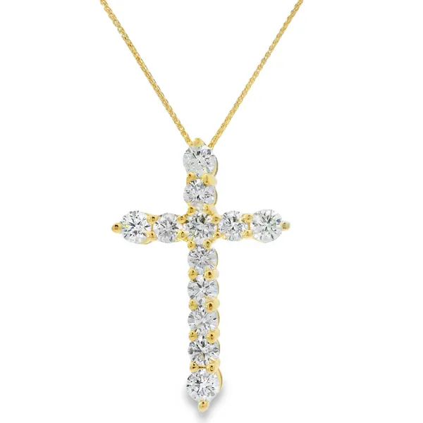 YELLOW GOLD DIAMOND CROSS NECKLACE Van Adams Jewelers Snellville, GA