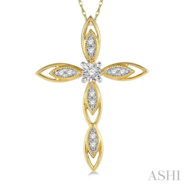 10K Yellow Gold Diamond Cross Necklace Van Adams Jewelers Snellville, GA