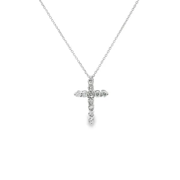 1/2 CT 14K White Gold Diamond Cross Image 2 Van Adams Jewelers Snellville, GA