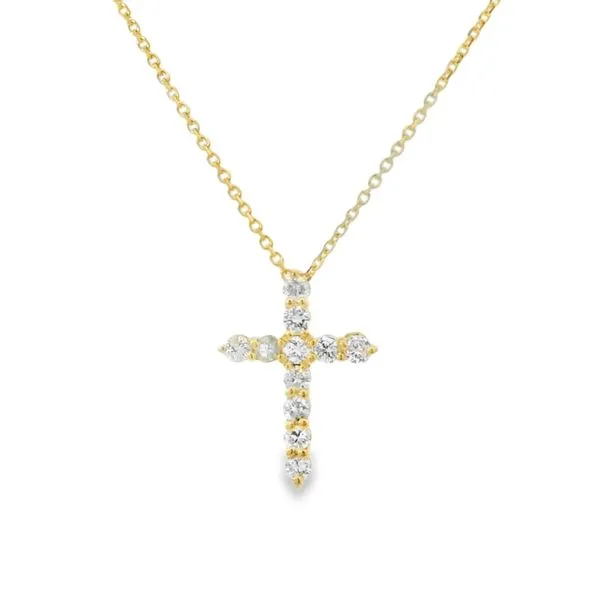 1/2 CT 14K Yellow Gold Cross Necklace Image 2 Van Adams Jewelers Snellville, GA