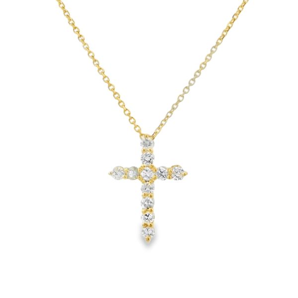 1/2 CT 14K Yellow Gold Cross Necklace Image 2 Van Adams Jewelers Snellville, GA