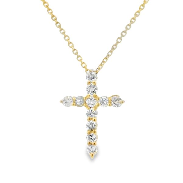 1/2 CT 14K Yellow Gold Cross Necklace Van Adams Jewelers Snellville, GA