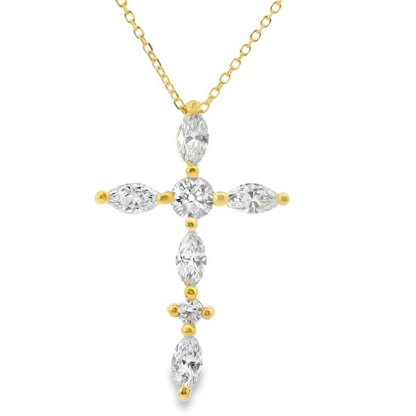 Lab Grown Diamond Cross Necklace Image 2 Van Adams Jewelers Snellville, GA