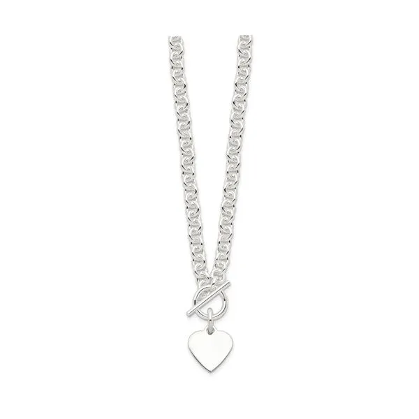 Sterling Silver Heart Necklace with Toggle Clasp Van Adams Jewelers Snellville, GA