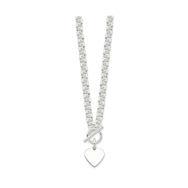 Sterling Silver Heart Necklace with Toggle Clasp Van Adams Jewelers Snellville, GA