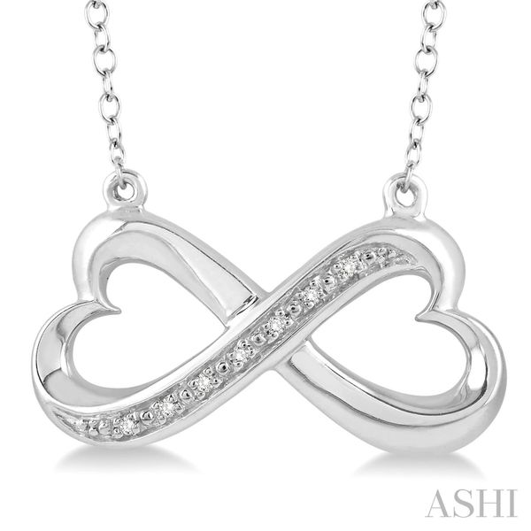 Silver Infinity Heart Shape Diamond Pendant Van Adams Jewelers Snellville, GA