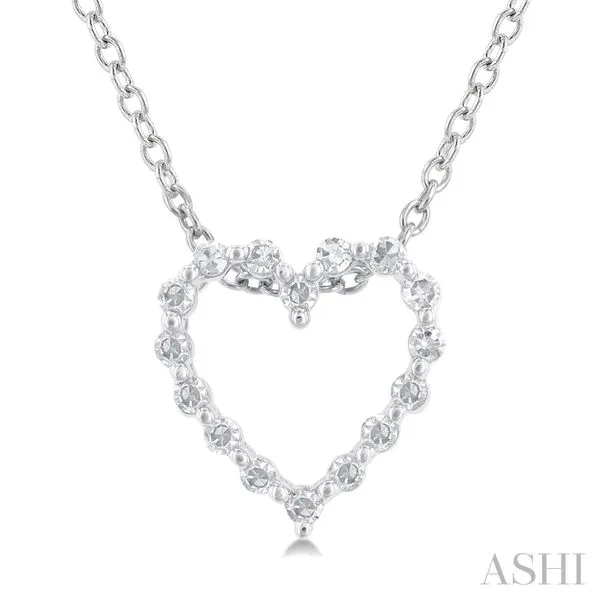 Silver Heart Shape Diamond Pendant Van Adams Jewelers Snellville, GA