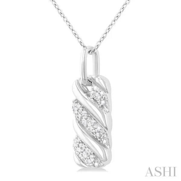 Silver Diamond Necklace Image 2 Van Adams Jewelers Snellville, GA