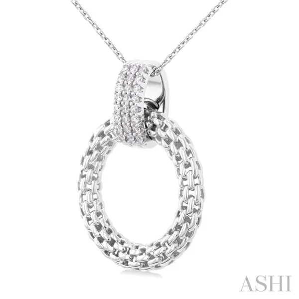 silver bold circle diamond pendant Image 2 Van Adams Jewelers Snellville, GA