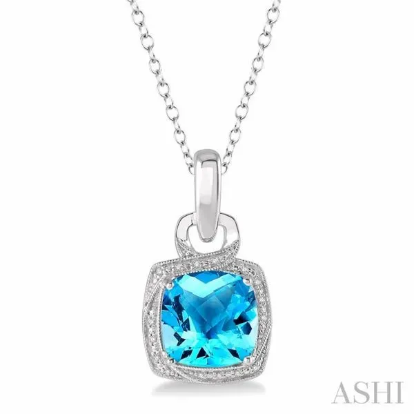 Silver Gemstone & Diamond Pendant Van Adams Jewelers Snellville, GA