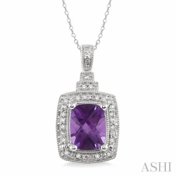 Silver Gemstone & Diamond Pendant Van Adams Jewelers Snellville, GA