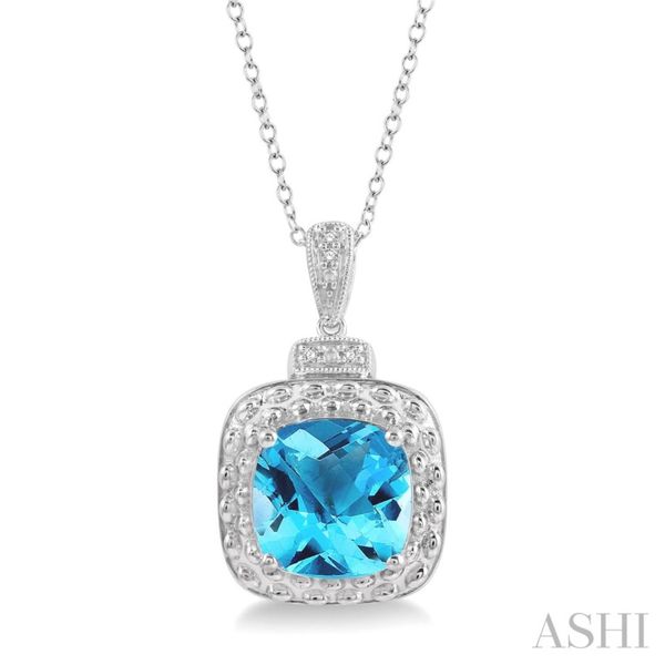 Silver Gemstone & Diamond Pendant Van Adams Jewelers Snellville, GA