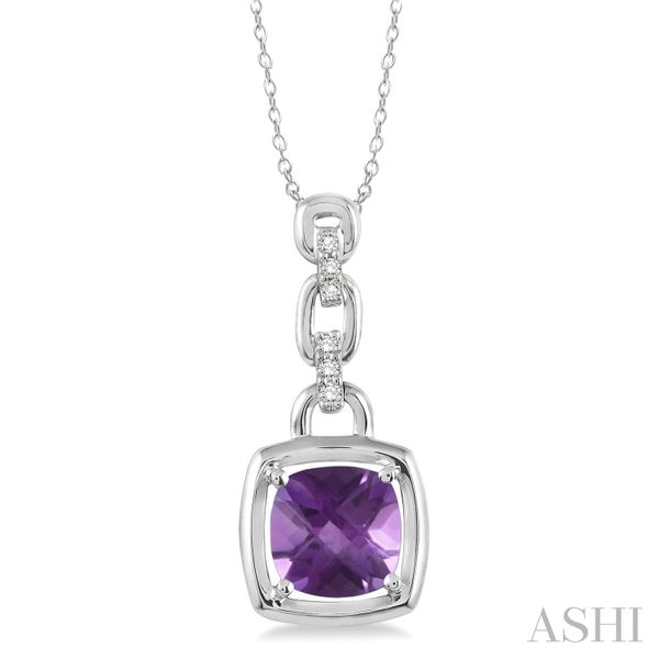 Silver Gemstone & Diamond Pendant Van Adams Jewelers Snellville, GA