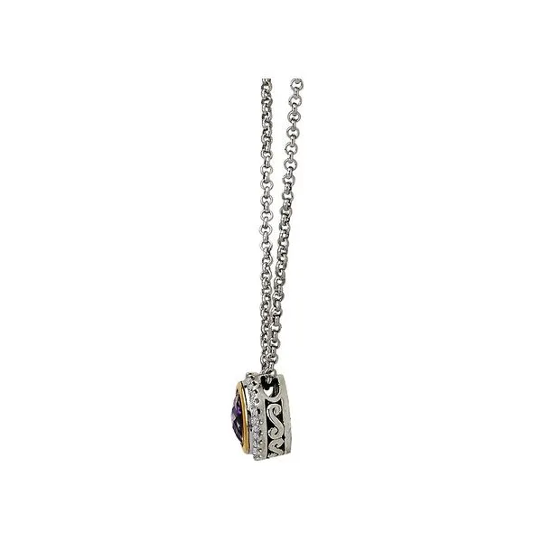 Eleganza Diamond and Gemstone Halo Pendant Image 2 Van Adams Jewelers Snellville, GA
