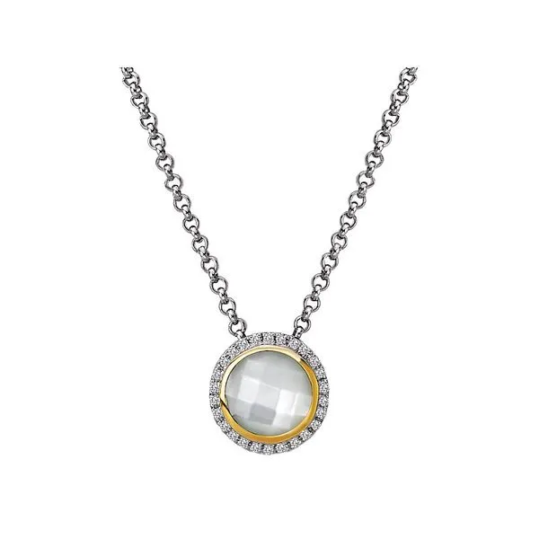 Eleganza Diamond and Gemstone Halo Pendant Van Adams Jewelers Snellville, GA