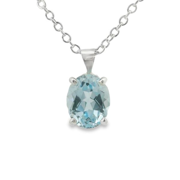 Lab Grown Aquamarine Necklace Image 2 Van Adams Jewelers Snellville, GA