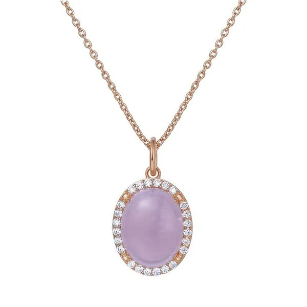 Lafonn Rose Gold Plated Sterling Silver Rose Quartz Pendant Van Adams Jewelers Snellville, GA