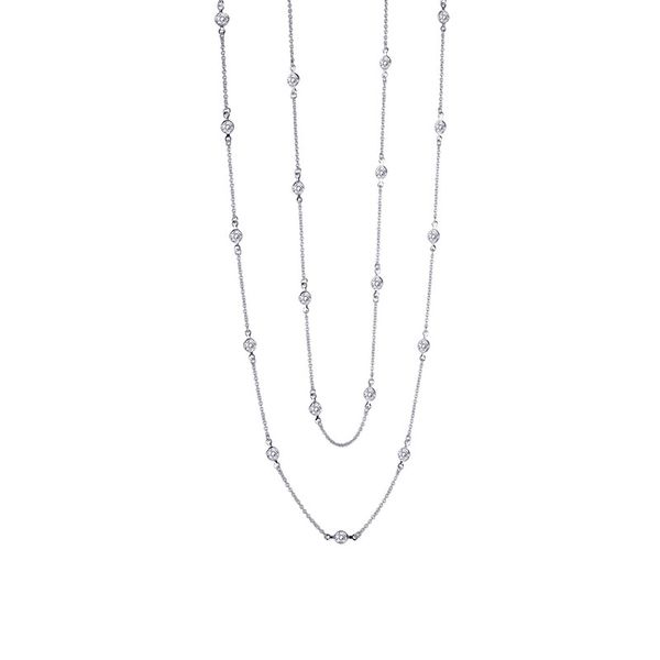 Elegant and charming. This necklace is set with Lafonn's signature Lassaire simulated diamonds in sterling silver bonded with pl Van Adams Jewelers Snellville, GA