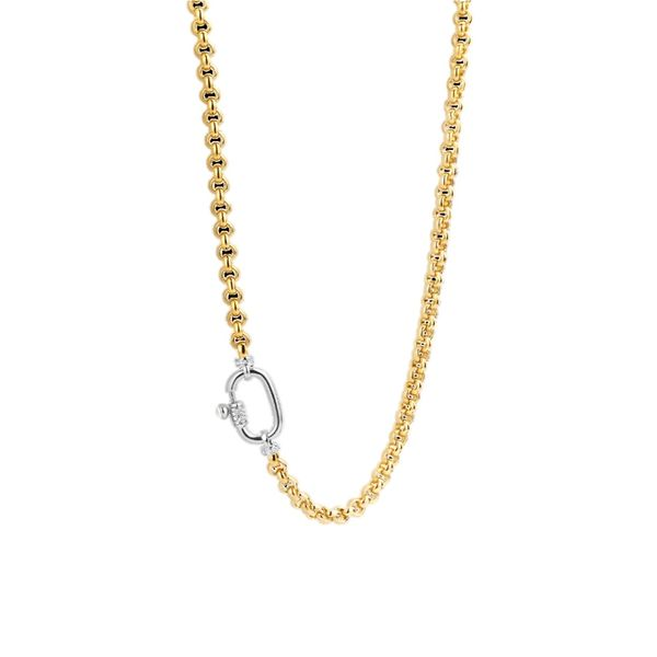 Ti Sento Silver and Gold Plated Rolo Necklace Van Adams Jewelers Snellville, GA