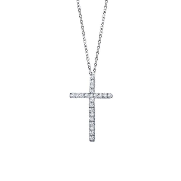 Silver Cross Necklace with simulated diamonds Van Adams Jewelers Snellville, GA