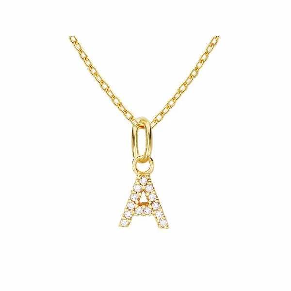 KIM & Co. Gold Plated Sterling Silver Initial Necklace Van Adams Jewelers Snellville, GA
