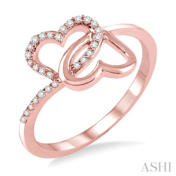 14K Rose Gold Twin Heart Diamond Ring Van Adams Jewelers Snellville, GA