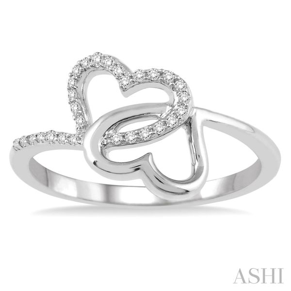 Twin Heart Shape Diamond Fashion Ring Image 2 Van Adams Jewelers Snellville, GA