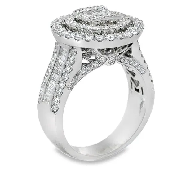 Baguette And Round Diamond Ring Image 2 Van Adams Jewelers Snellville, GA