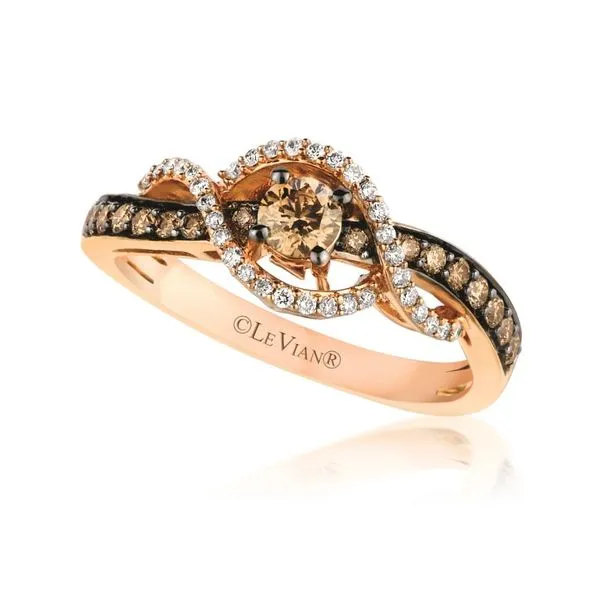 Le Vian Chocolatier® Ring featuring Chocolate Diamonds® , Vanilla Diamonds® set in 14K Strawberry Gold® Van Adams Jewelers Snellville, GA
