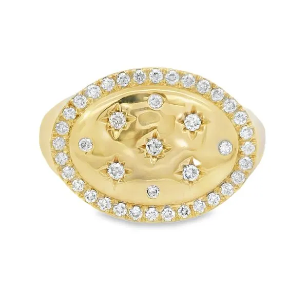 14K Yellow Gold Diamond Signet Ring Van Adams Jewelers Snellville, GA