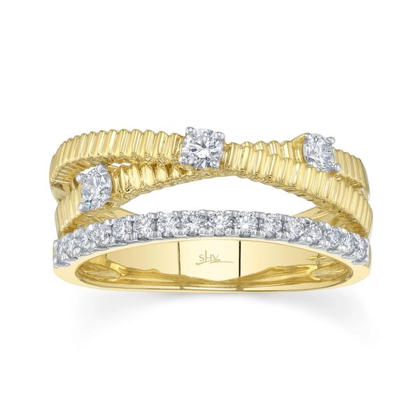 0.50CT DIAMOND RIBBED BRIDGE RING Image 2 Van Adams Jewelers Snellville, GA