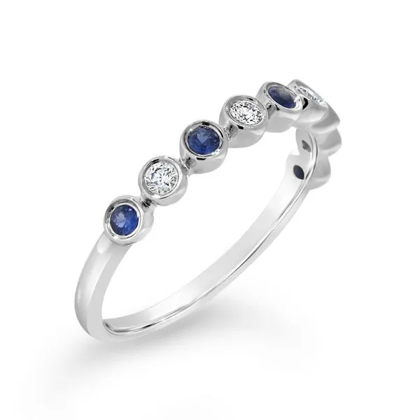 14K White Gold Bezel Set Sapphire Ring Image 2 Van Adams Jewelers Snellville, GA