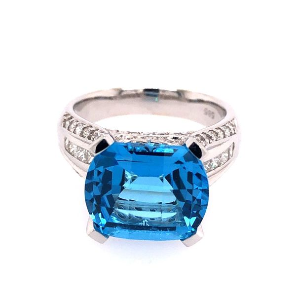 14K White Gold Blue Topaz Ring Van Adams Jewelers Snellville, GA