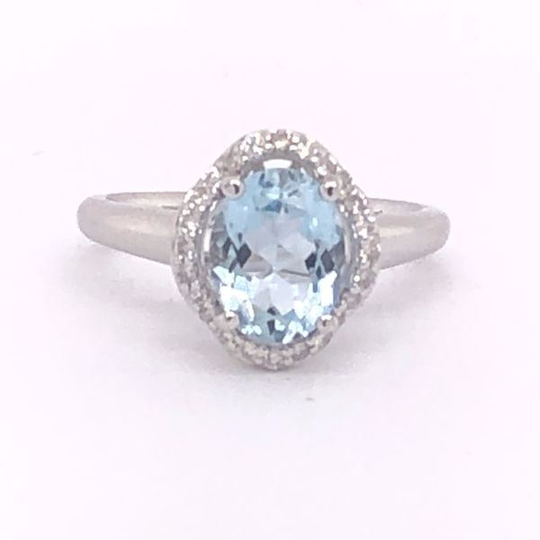 14K White Gold Aquamarine Fashion Ring Van Adams Jewelers Snellville, GA