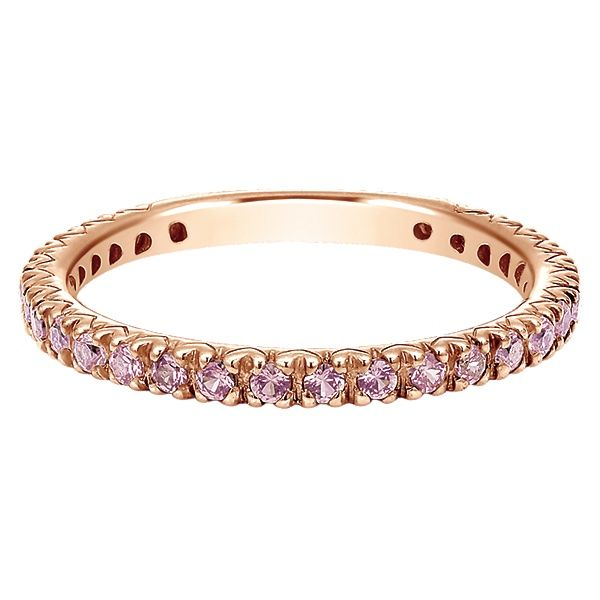 Gabriel & Co. 14K Rose Gold Pink Sapphire Stackable Ring Van Adams Jewelers Snellville, GA