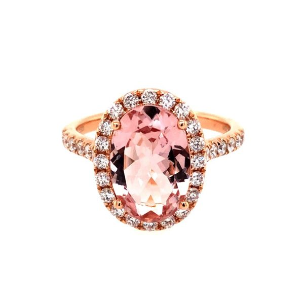 18K Rose Gold Morganite and Diamond Ring Van Adams Jewelers Snellville, GA