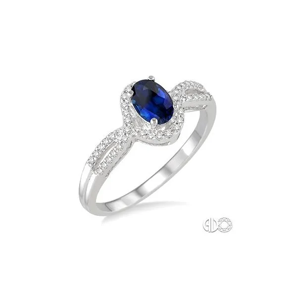 10K White Gold Sapphire Oval Ring Van Adams Jewelers Snellville, GA